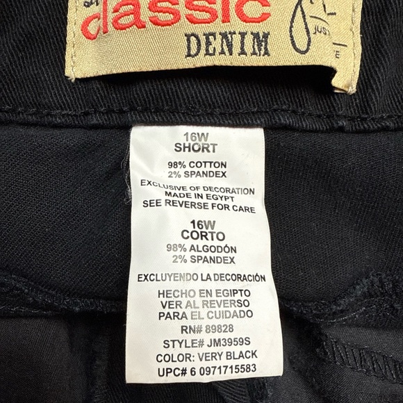 B2/1 Just my size classic stretch black denim jeans size 16W short - Picture 9 of 9